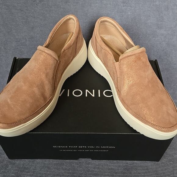 Vionic Kearny NEW Women's Platform Slip-On Comfort Sneaker Rose Gold Size 9 WIDE - Picture 3 of 11